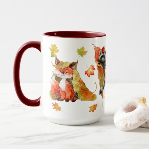 Fall Autumn Cute Animals Clipart Mug