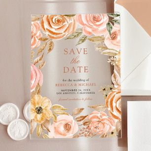 Fall Autumn Earthy Floral Wedding Save the Date