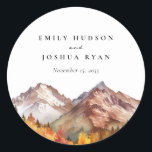 Fall Autumn Elegant Wedding Classic Round Sticker<br><div class="desc">Fall Autumn Elegant Wedding Classic Round Sticker</div>