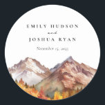 Fall Autumn Elegant Wedding Classic Round Sticker<br><div class="desc">Fall Autumn Elegant Wedding Classic Round Sticker</div>