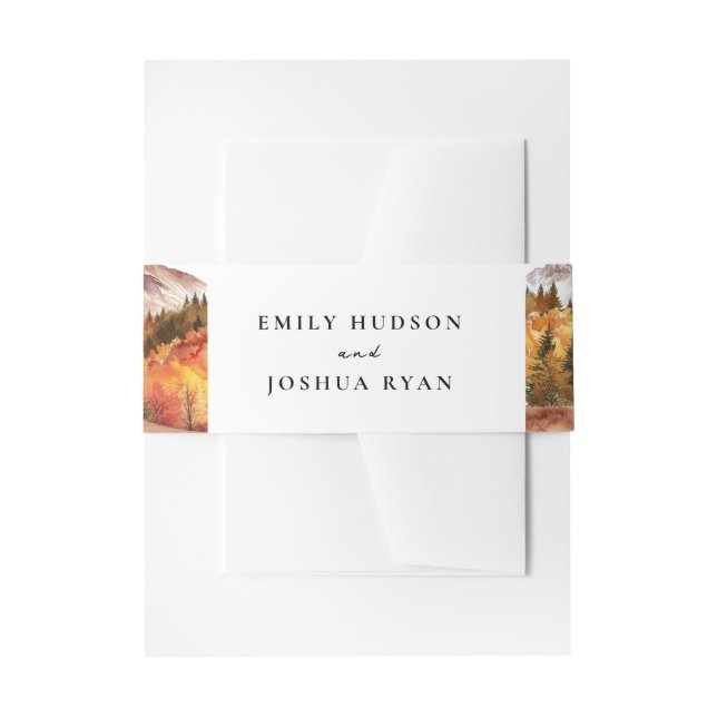 Fall Autumn Elegant Wedding Invitation Belly Band (Front Example)