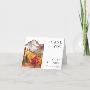 Fall Autumn Elegant Wedding Letterpress Thank You Card