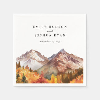 Fall Autumn Elegant Wedding Napkins