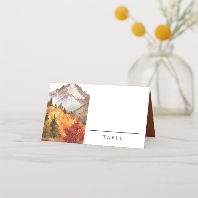 Fall Autumn Elegant Wedding Place Card (Back)