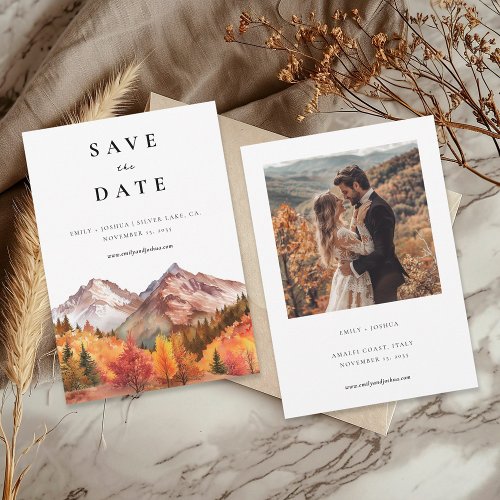 Fall Autumn Elegant Wedding Save The Date