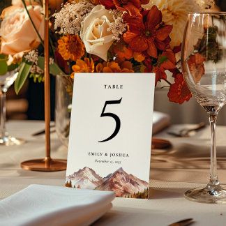 Fall Autumn Elegant Wedding Table Card