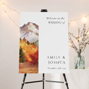 Fall Autumn Elegant Wedding Welcome Sign