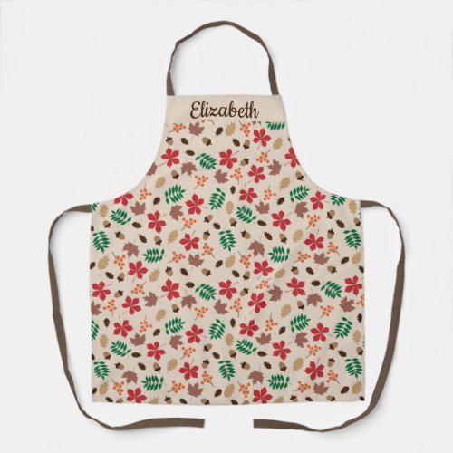 Fall Autumn Falling Leaves Print Apron