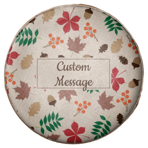 Fall Autumn Falling Leaves Print Chocolate Covered Oreo