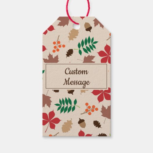 Fall Autumn Falling Leaves Print Gift Tags