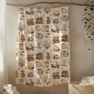 Fall Autumn Favorite Essential Aesthetic Pattern Fleece Blanket