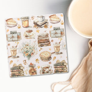 Fall Autumn Favorite Essential Aesthetic Pattern Glass Coaster