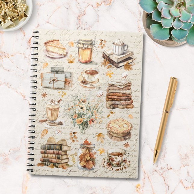 Fall Autumn Favorite Essential Aesthetic Pattern Notebook (In situ)