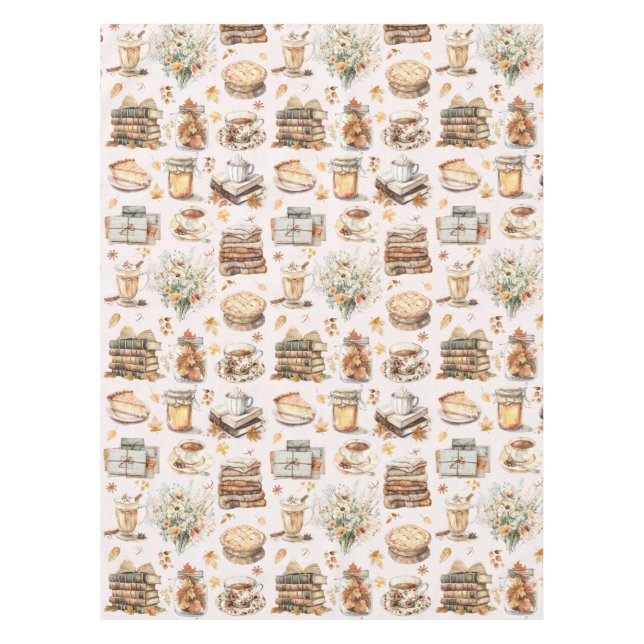 Fall Autumn Favorite Essential Aesthetic Pattern Tablecloth (Front)