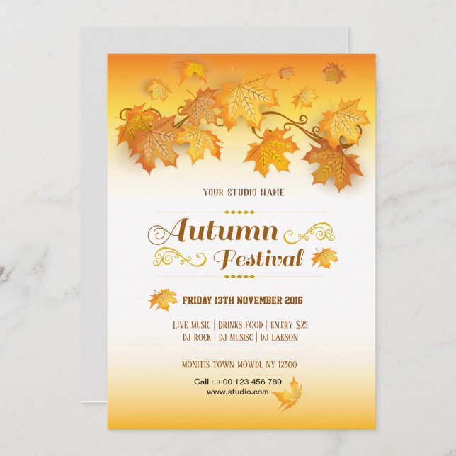 Fall / Autumn Festival Flyer Invitation (Front/Back)