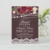 Fall Autumn Floral Bridal Shower Invitation (Standing Front)