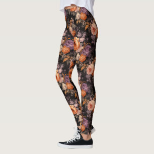 Fall Autumn Floral Leggings