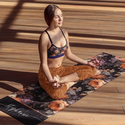 Fall Autumn Floral Personalized Yoga Mat