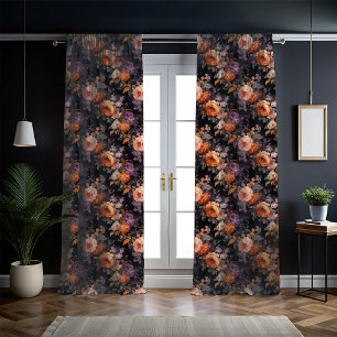 Fall Autumn Floral Rococo Blackout Curtains