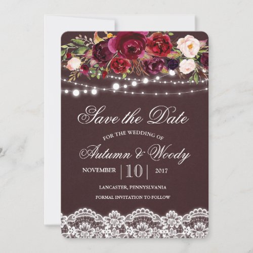 Fall Autumn Floral Save the Date Invitation