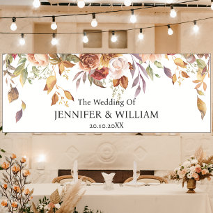 Fall Autumn Flowers Wedding Party Event Graduation Banner
