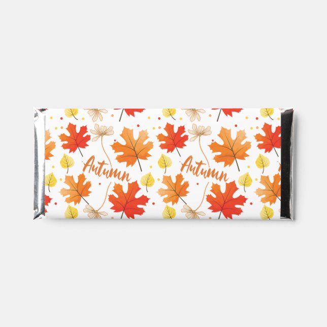 Fall Autumn Foliage Fall Leaves Hershey Bar Favors (Front)