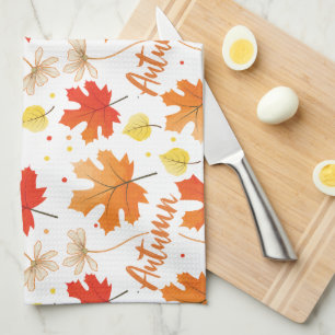 Fall Autumn Foliage Fall Leaves Kitchen Towel
