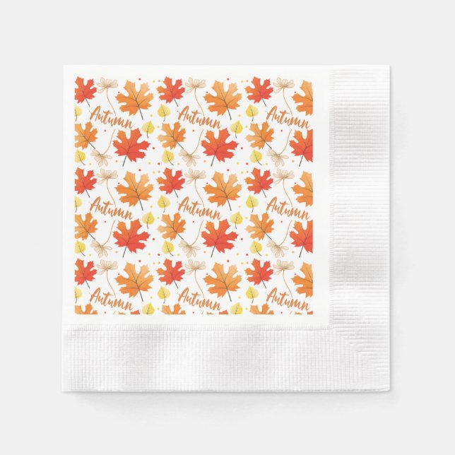 Fall Autumn Foliage Fall Leaves Napkins (Front)