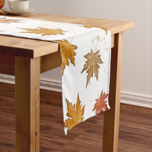 Fall Autumn Foliage Fall Leaves Simple Greenery Short Table Runner