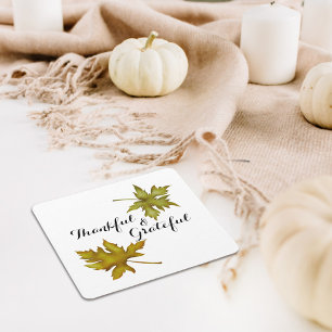Fall Autumn Foliage Friendsgiving Thanksgiving Square Paper Coaster