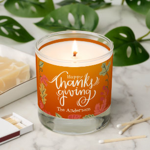 Fall Autumn Foliage Happy Thanksgiving Scented Candle
