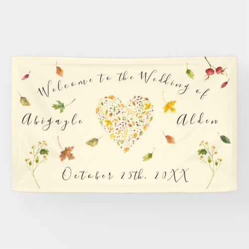 Fall Autumn Forest Rustic Wedding Banner