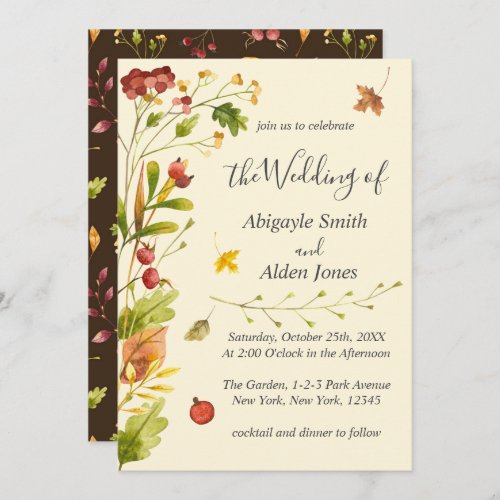 Fall Autumn Forest Rustic Wedding Invitation