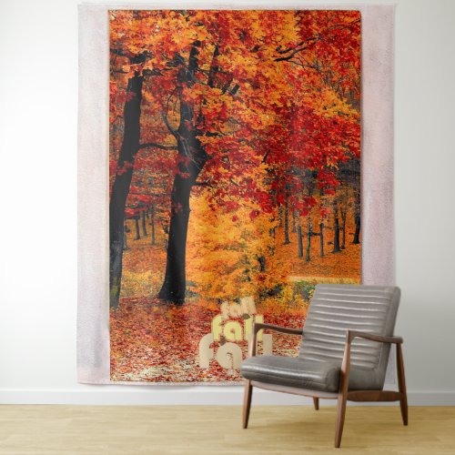 Fall Autumn Forest View Tapestry