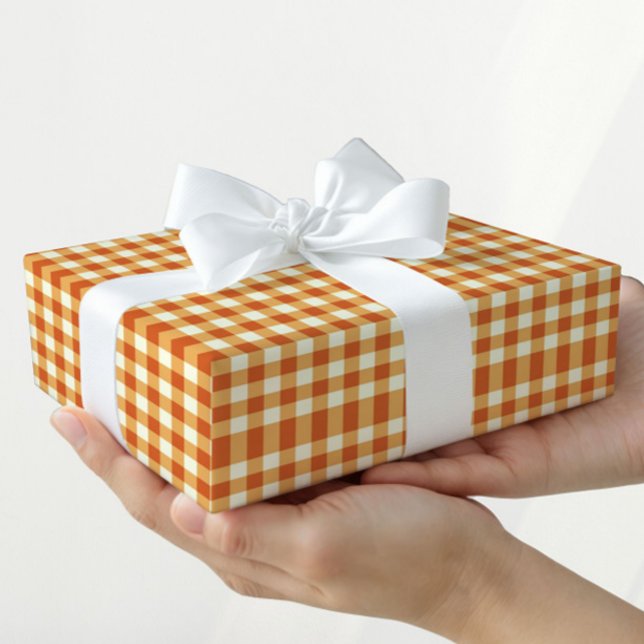 Fall Autumn Gingham Gift Wrapping Paper (Creator Uploaded)