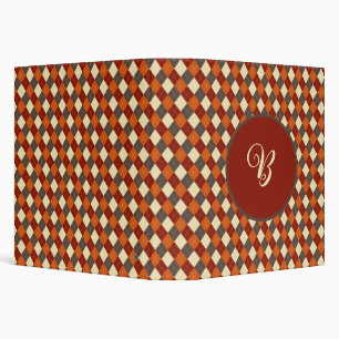 Fall/Autumn Gingham pattern 3 Ring Binder