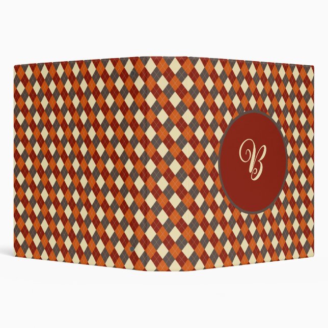 Fall/Autumn Gingham pattern  3 Ring Binder (Background)