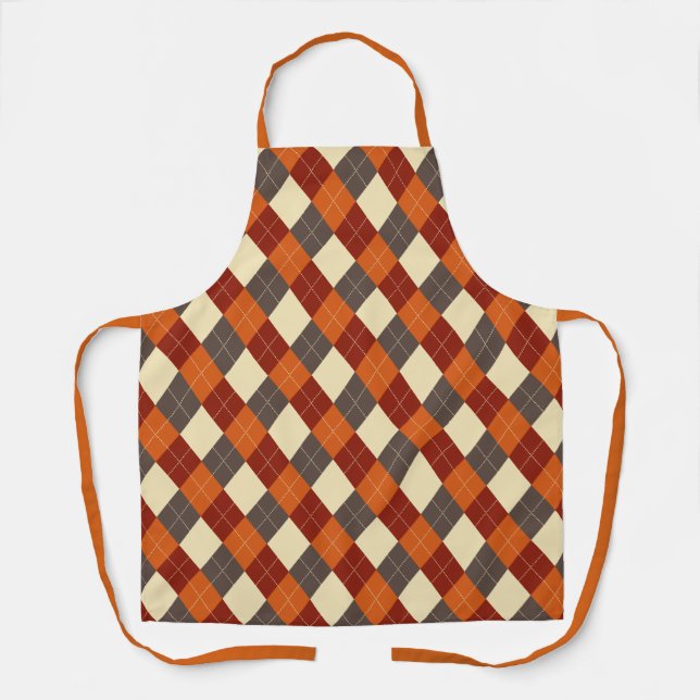 Fall/Autumn Gingham pattern  Apron (Front)