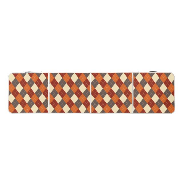Fall/Autumn Gingham pattern  Beer Pong Table (Top)