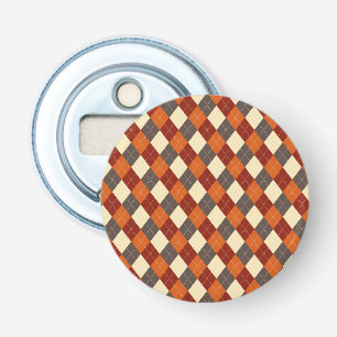 Fall/Autumn Gingham pattern Bottle Opener