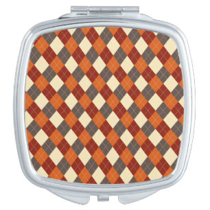 Fall/Autumn Gingham pattern Compact Mirror