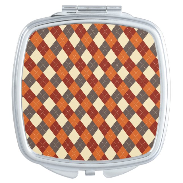Fall/Autumn Gingham pattern  Compact Mirror (Front)