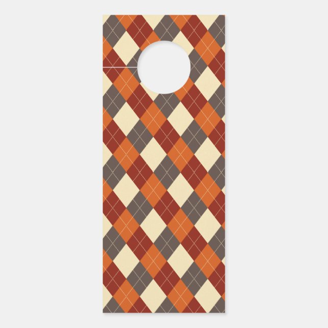 Fall/Autumn Gingham pattern  Door Hanger (Front)
