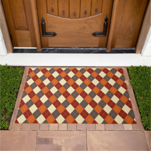 Fall/Autumn Gingham pattern  Doormat