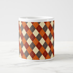 Fall/Autumn Gingham pattern Giant Coffee Mug
