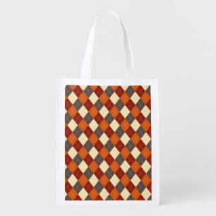 Fall/Autumn Gingham pattern Grocery Bag