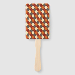 Fall/Autumn Gingham pattern  Hand Fan