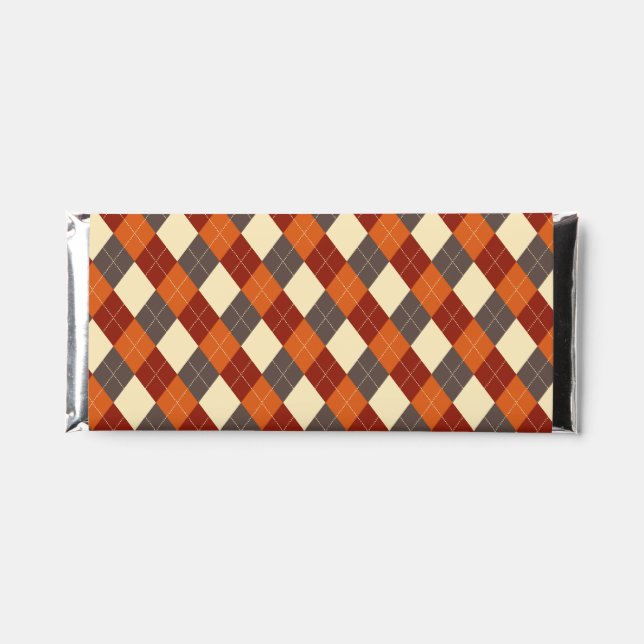 Fall/Autumn Gingham pattern  Hershey Bar Favors (Front)