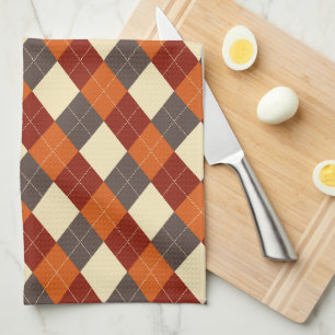 Fall/Autumn Gingham pattern Kitchen Towel