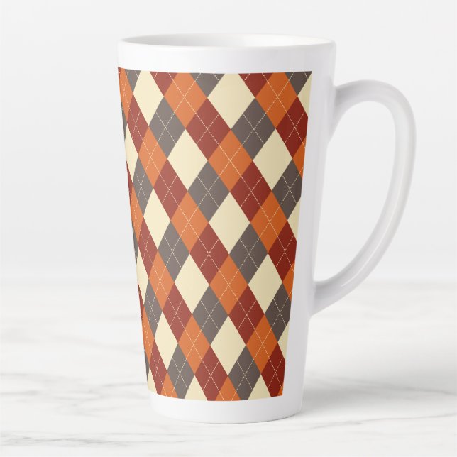 Fall/Autumn Gingham pattern  Latte Mug (Right)